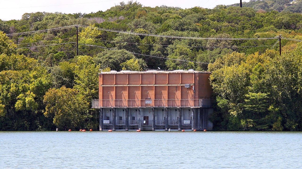 City of Austin Ullrich Water Treatment Plant water intake on Lake Austin in Austin, Texas, United States.